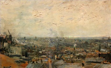  Montmartre Oil Painting - View of Paris from Montmartre Vincent van Gogh